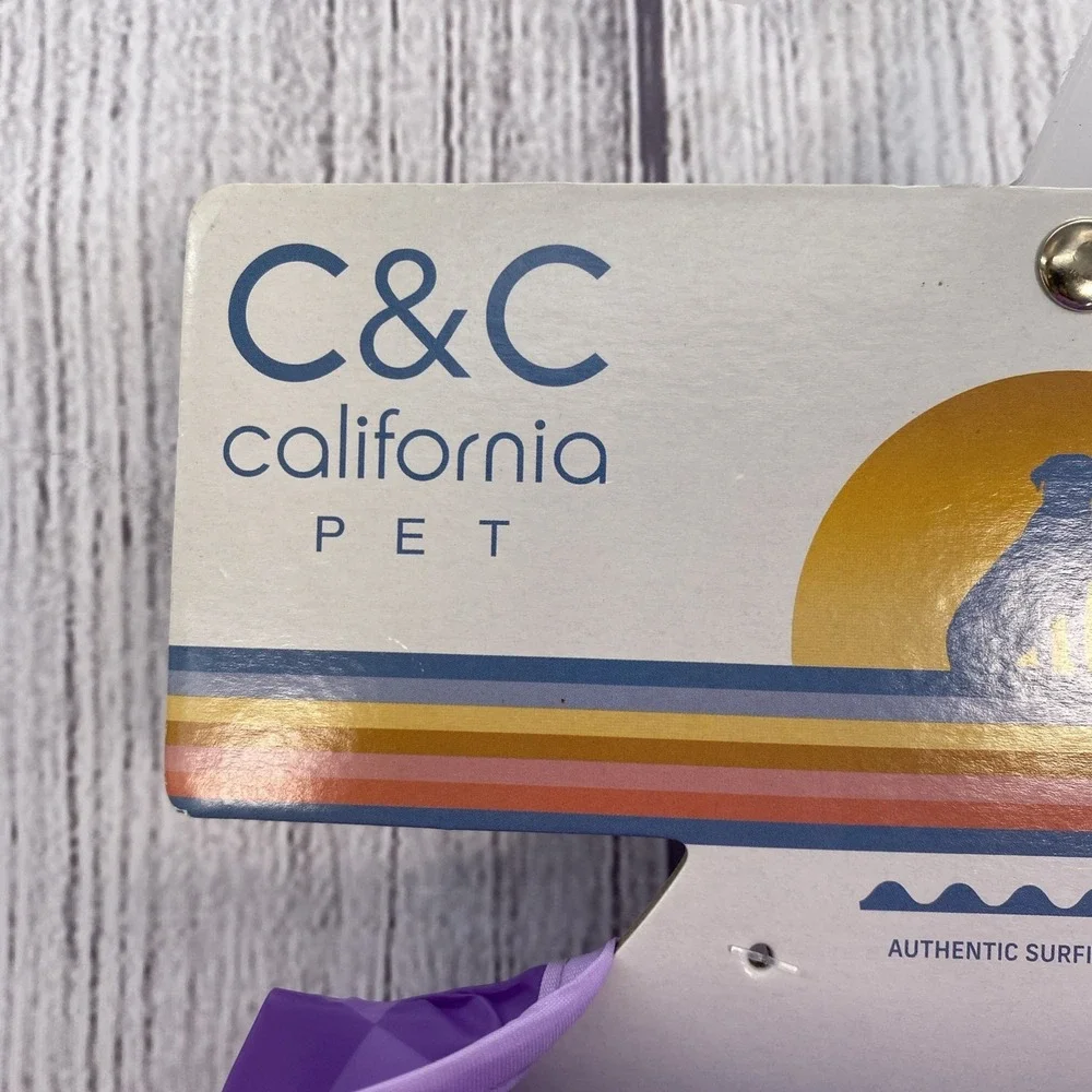C&C California Dog Rain Coat X-SMALL Purple Checkered Waterproof Hooded Jacket